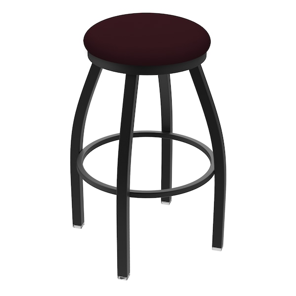 36" Swivel X-Tall Bar Stool, Black Wrinkle, Canter Bordeaux Seat